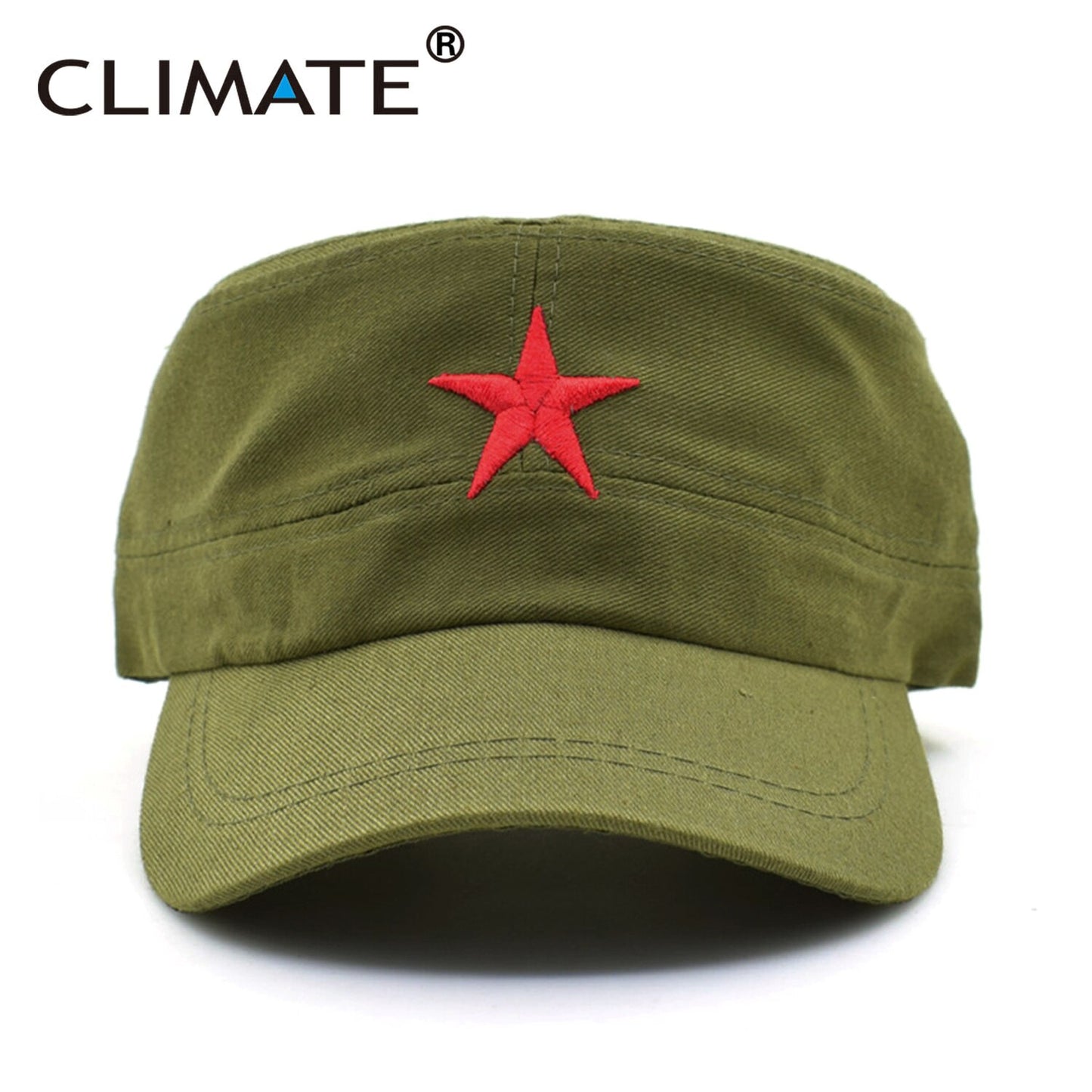 CLIMATE Communist Cap Caps Hats Men Red Star Army Cap Party Men International Brigades Flat Top Cool Army Military Hat Caps Man