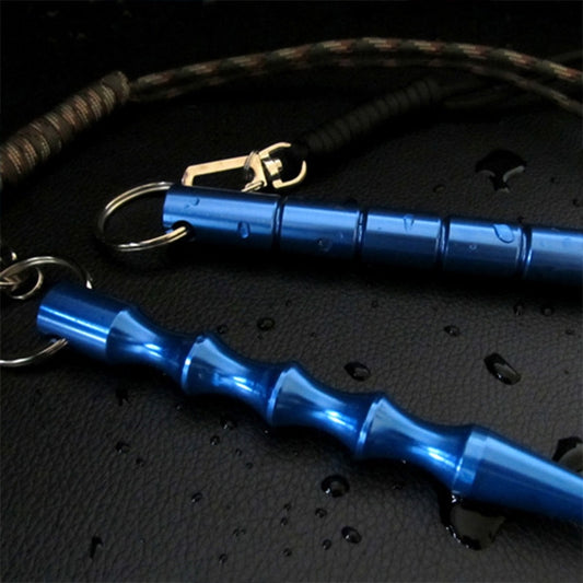 Creative Black Metal Kubaton Keychain / Keyring Pair For Pressure Tip Self Defense Cozy